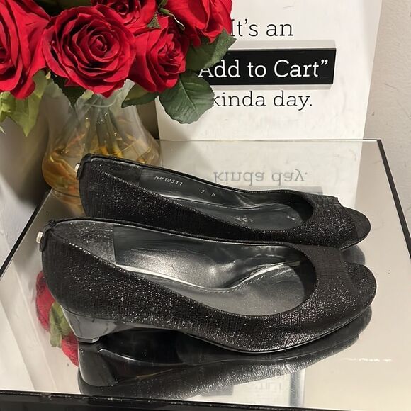 Stuart Weitzman Black Wedges - Picture 2 of 8